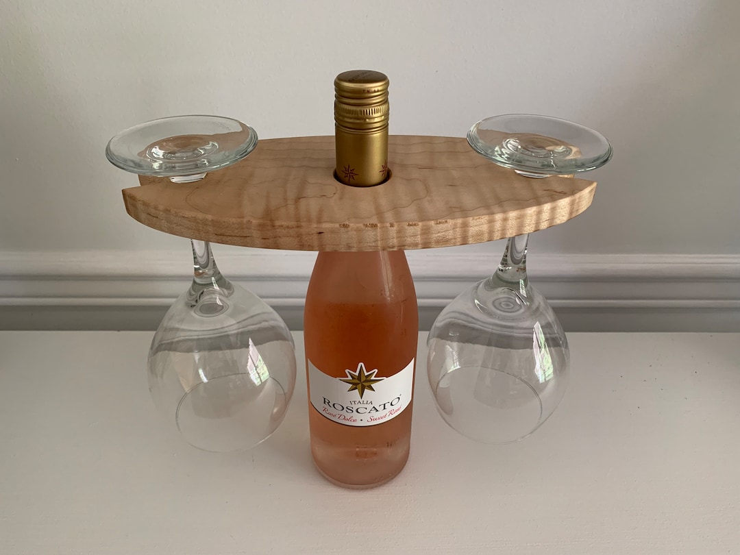 Bottle Top Wine Glass Holder Wooden Wine Glass Display Rack Wood Glass