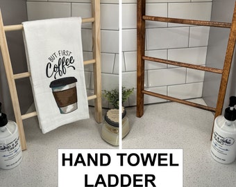 Tea Towel Ladder ~ Kitchen Towel Ladder Display ~ Bathroom Hand Towel Rack ~ Mini Wooden Towel Rack ~ Farmhouse Decor ~ FREE SHIPPING