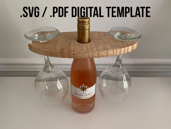 Instant Download: Wine Bottle and Glass Display ~ SVG and Printable PDF  Template / Pattern - Etsy