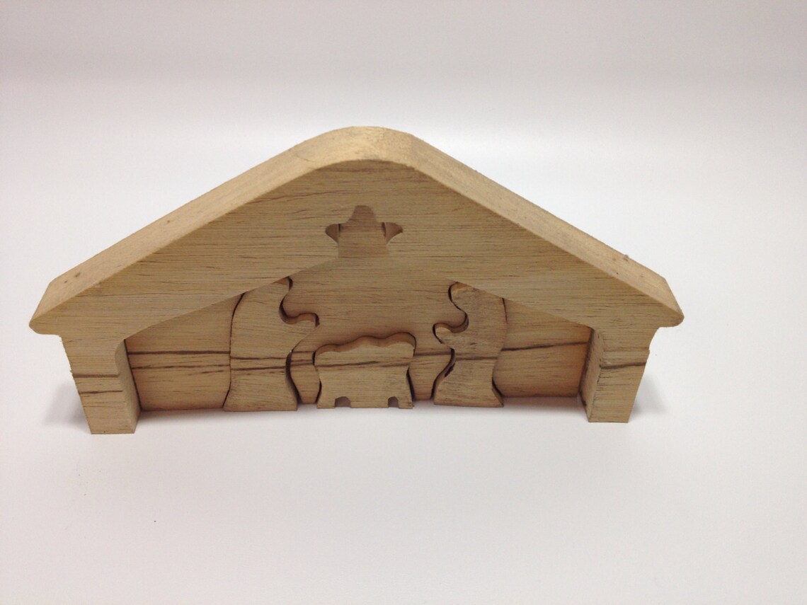 Natural Wood Nativity Puzzle Set Christmas Unfinished - Etsy