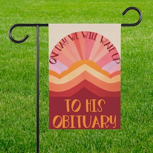 Subtle anti Trump house flag foxtrot delta tango garden banner FDT sign is he dead yet flag not my president house flag political activist