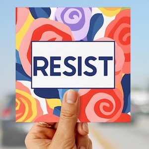 Resist car magnet anti fascism bumper sticker FDT gift idea pro democracy car magnet subtle anti Trump decal resistance movement car magnet