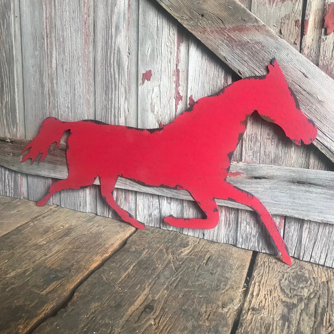 Horse Metal Horse Decor Rustic Country Equestrian Decor Horse Etsy