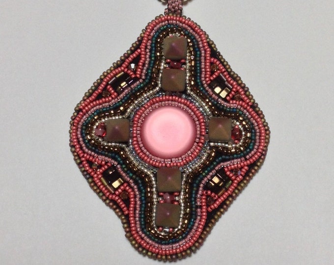 Beaded Pendant with Matching Necklace