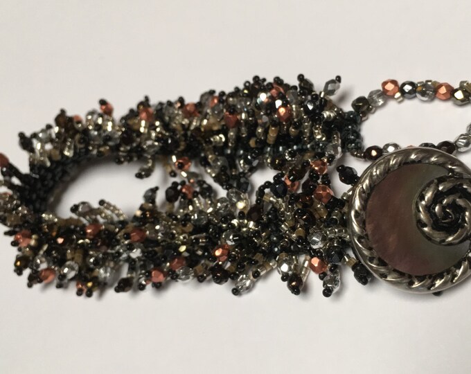 Metallic Bead Fringe Bracelet