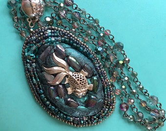 Koi Pendant 0n Chain Necklace