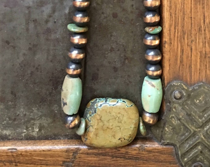 Turquoise and Copper Bead Necklace