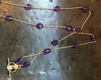 Amethyst and Vermeil Necklace