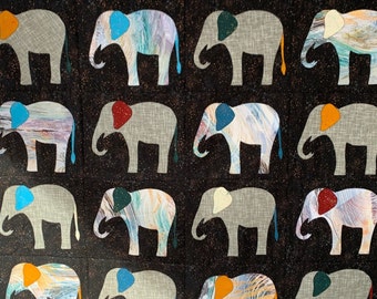 Elephant Splash and Linen Quilt