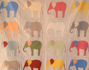 Elephants Quilt (Metallic looking elephants)