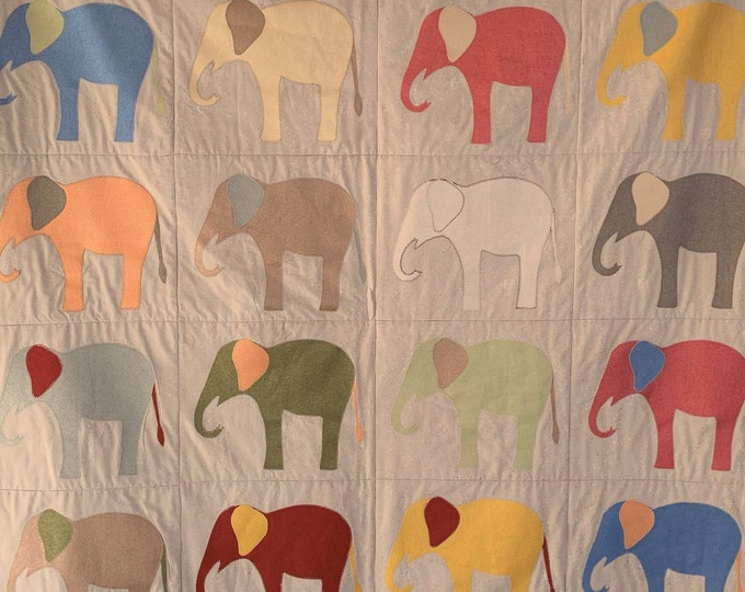 Elephants Quilt (Metallic looking elephants)