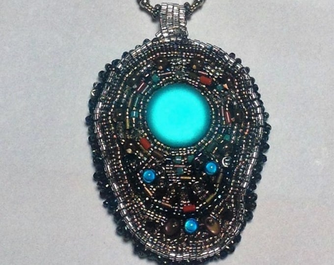 Turquoise Glow Pendant with Necklace