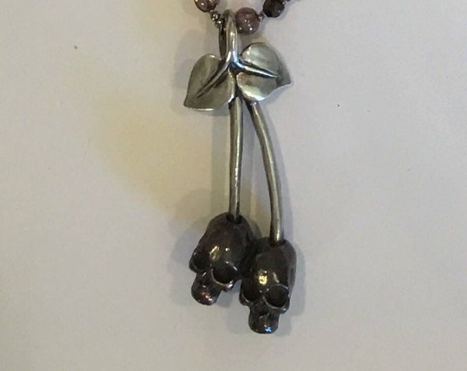 Skulls on Necklace in Sterling and Shibuichi
