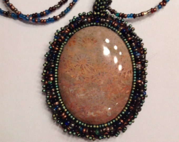 Lace Agate Necklace with Beading