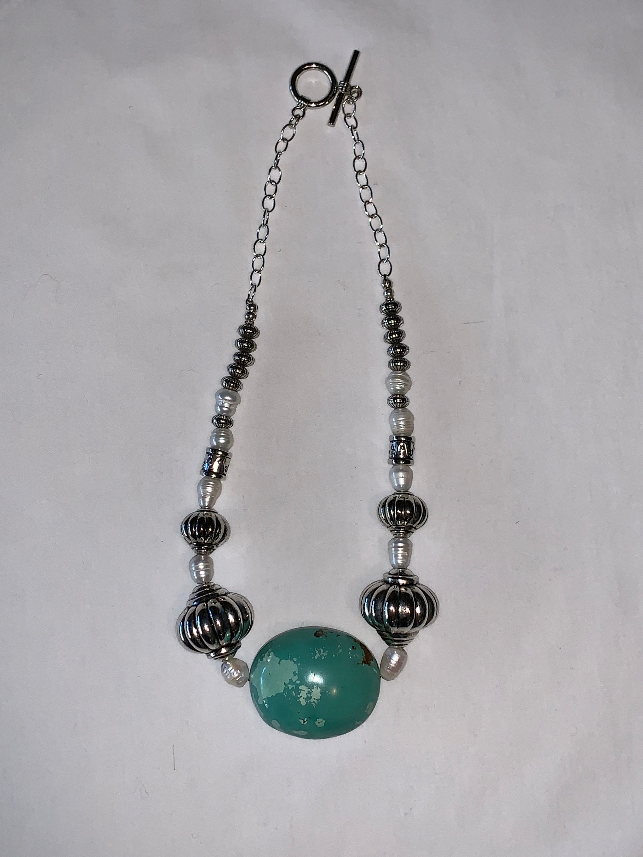 Turquoise and Pearl Necklace