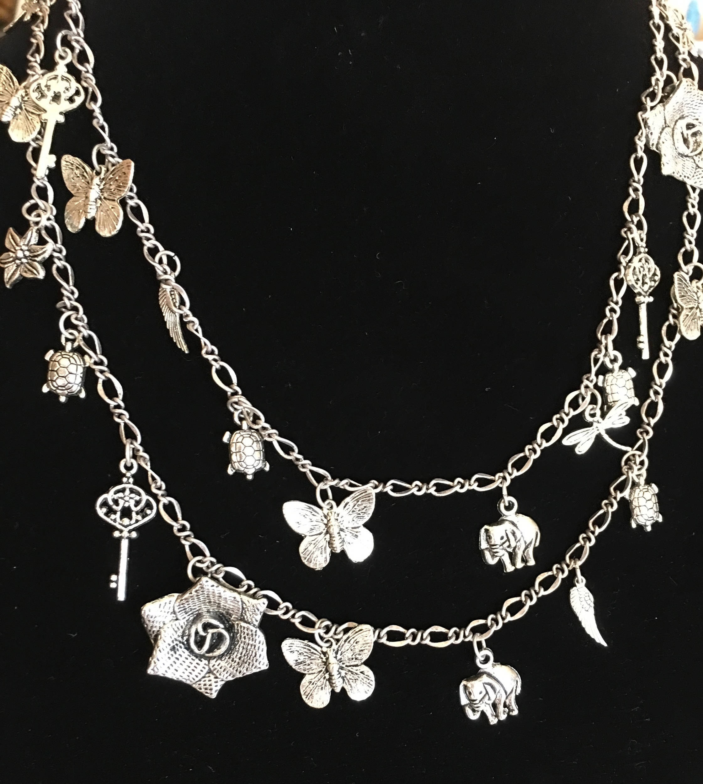 Charm silver necklace sale