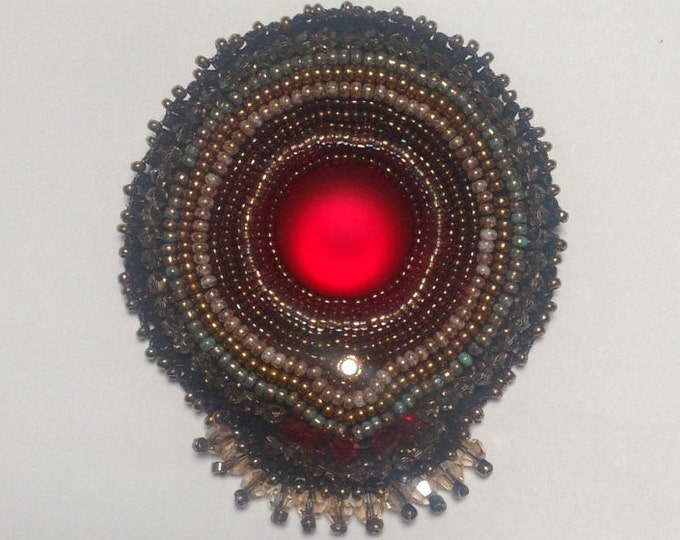 Deep Red Pin and Pendant