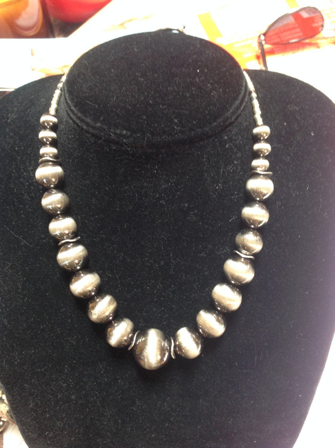 Wavy Silver Spacer Necklace