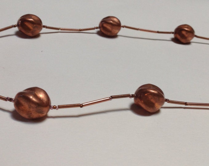 Copper beaded necklace