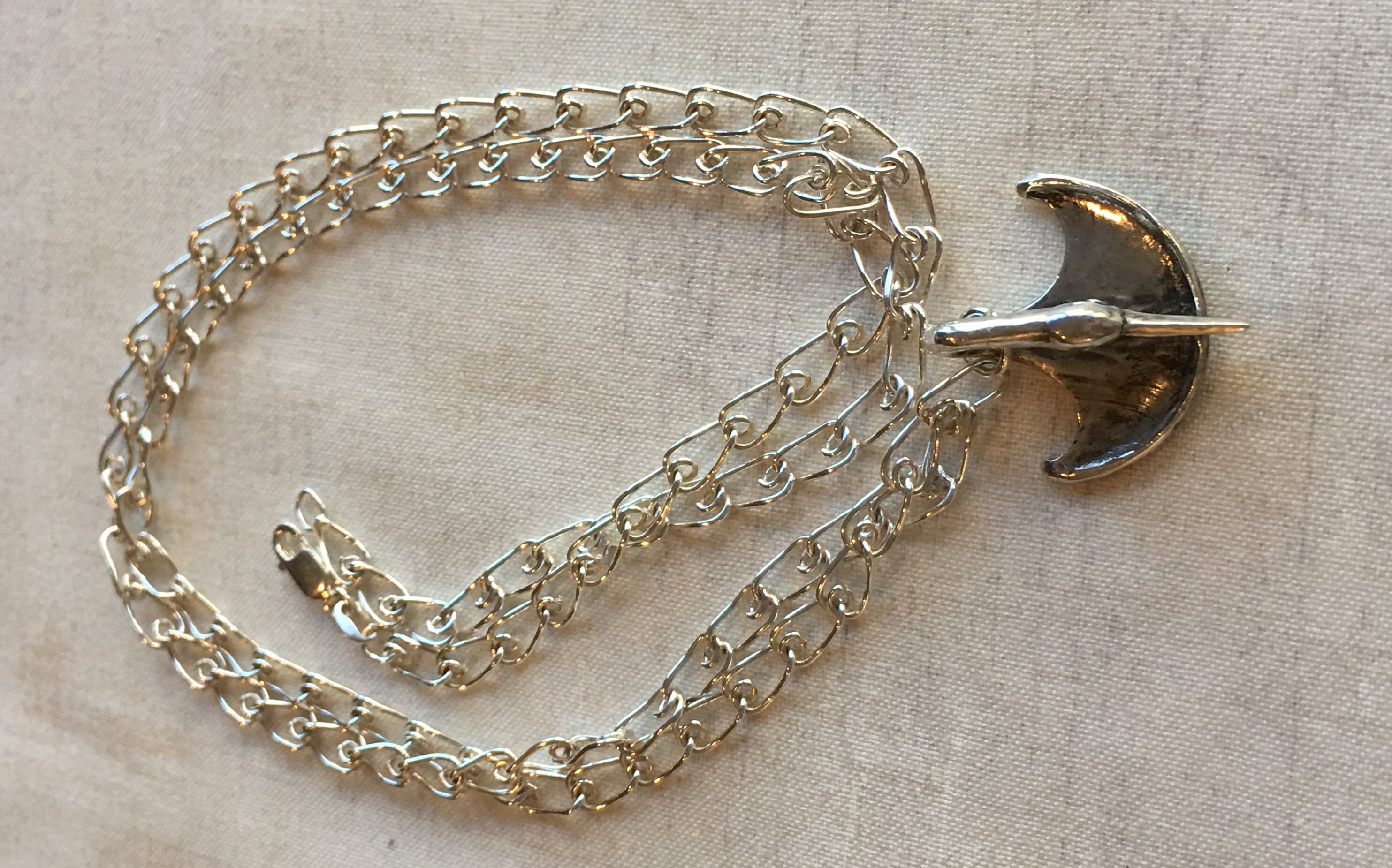 Sterling Crane and Necklace