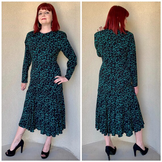 Vintage 1990s Drop Waist Backward Dress - image 2