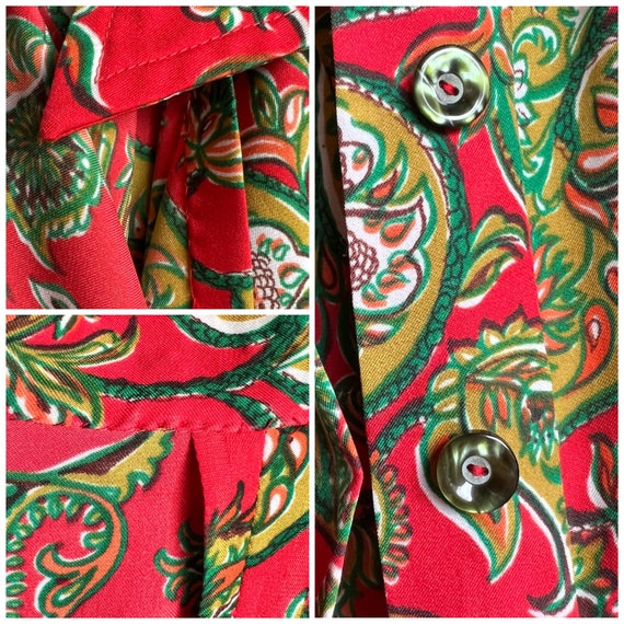 Vintage 1970s Handmade Groovy Paisley Dress - image 6