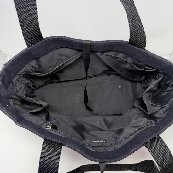 KATE SPADE Vintage Y2K Navy Blue & Red Wool Tote … - image 14