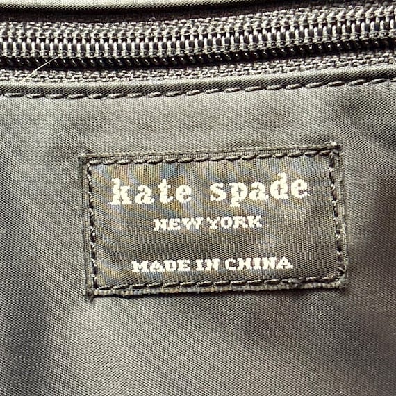 KATE SPADE Vintage Y2K Navy Blue & Red Wool Tote … - image 12