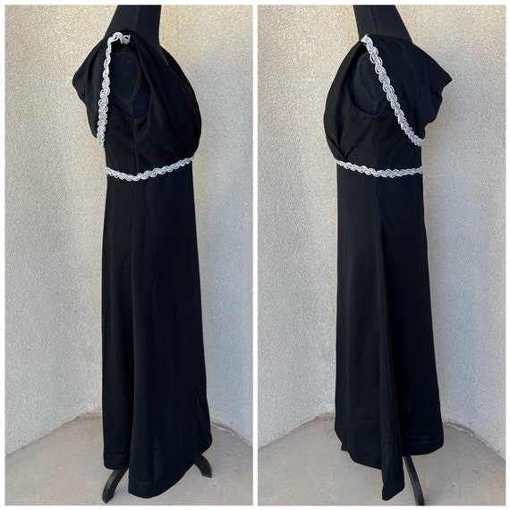 Vintage 1960s Black Caped Evening Gown - image 3
