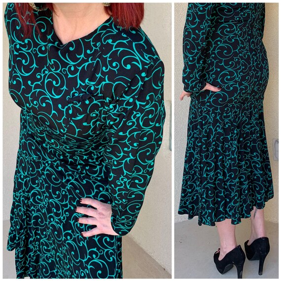 Vintage 1990s Drop Waist Backward Dress - image 3