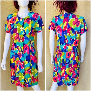 Fran Drescher The Nanny Vibrant 80s Floral Shift Dress