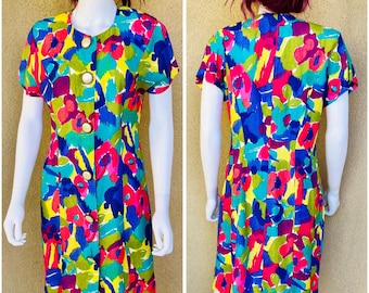 Fran Drescher The Nanny Vibrant 80s Floral Shift Dress