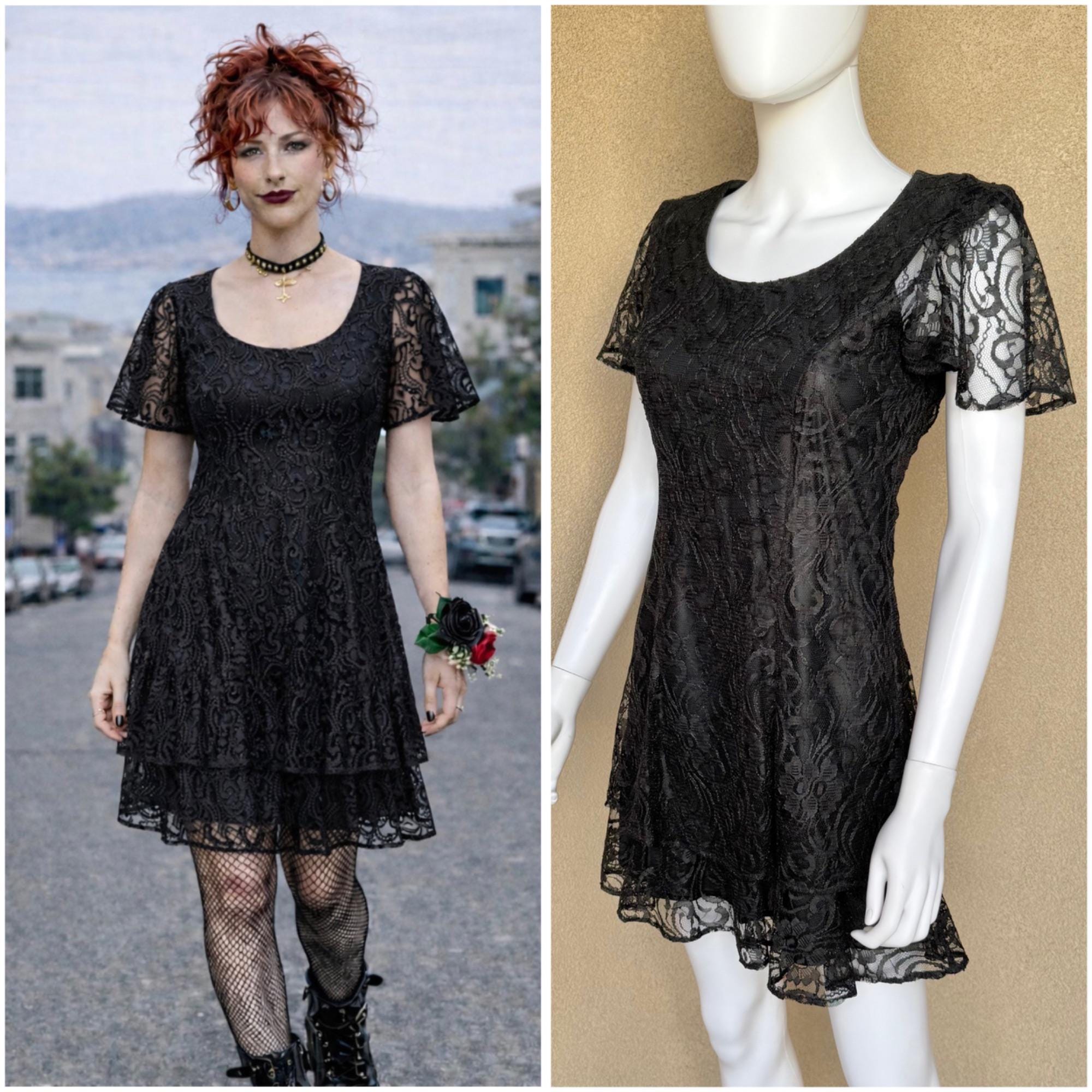 Black Lacy Dress - Etsy