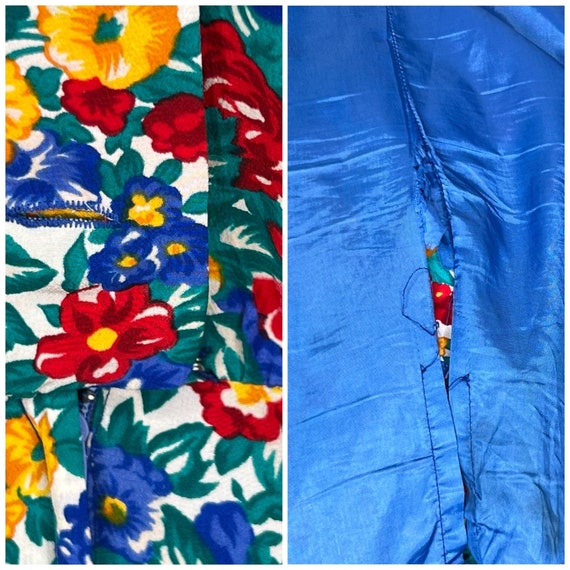 80s Albert Nipon Colorful Floral Drop Waist Silk … - image 7