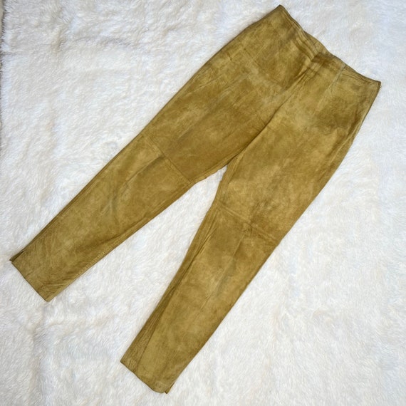 Vintage 90s High Rise Suede Leather High Rise Pant