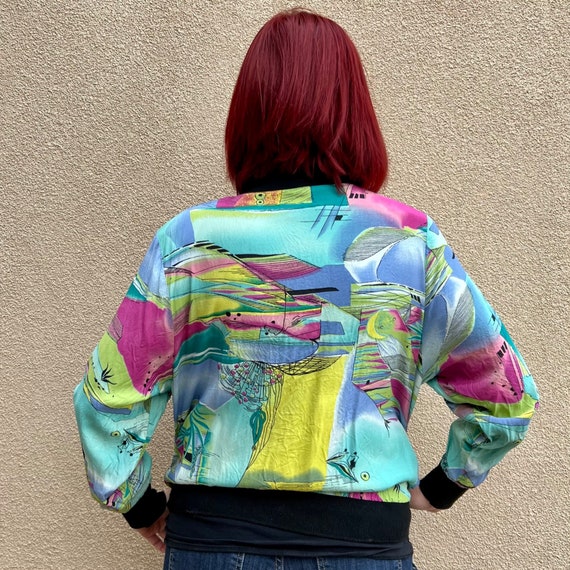 Vintage 1980s Abstract Print Windbreaker - image 3