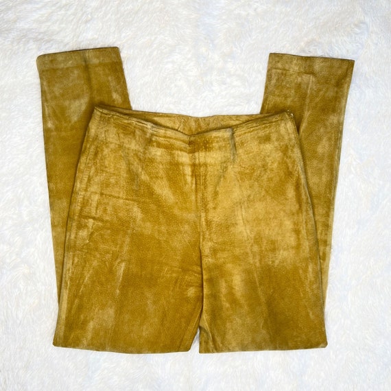 Vintage 90s High Rise Suede Leather High Rise Pan… - image 4