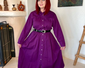 purple denim dress