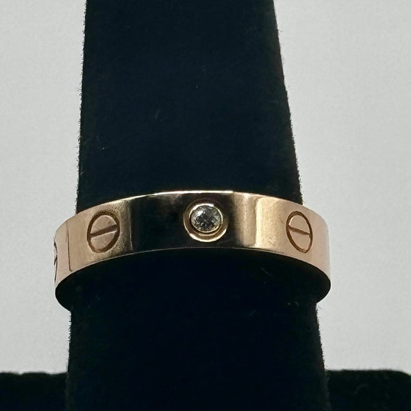 Authentic Cartier Love 1 Diamond Wedding Band in 18k Rose Gold