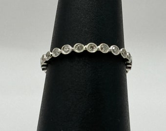 Vintage Wide Diamond Eternity Band Ring in 14k White Gold - Etsy