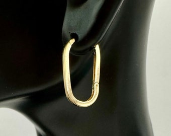 14k Yellow Gold Oval Hoops