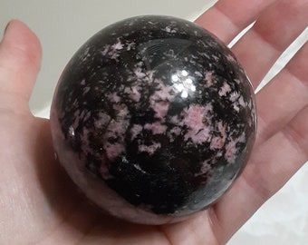 Rhodonite Sphere - Rhodonite Crystal - Crystal Rhodonite - Crystal Sphere