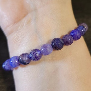 Purple Crystal - Kawaii Stretch Bracelet - Crystal Stretch Bracelet - Crystal Faceted Beads - Crystal Bead Bracelet