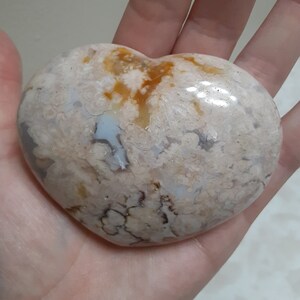 Flower Agate Heart - Flower Agate - Flower Agate Crystal