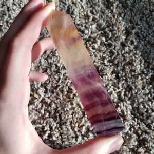 Candy Fluorite - Banded Fluorite - Sugar Fluorite - Purple Fluorite - Fluorite Tower