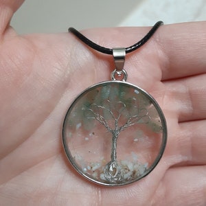 Green Fluorite Crystal Pendant Necklace