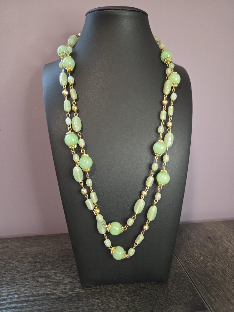 Green Aventurine Necklace - Crystal Necklace - Gemstone Necklace - Stone Necklace - Real Stone Necklace - Long Necklace image 1