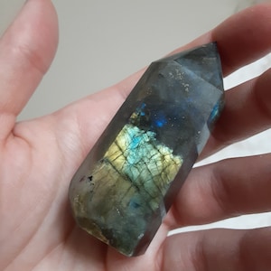 Labradorite Crystal Point with Strong Flash