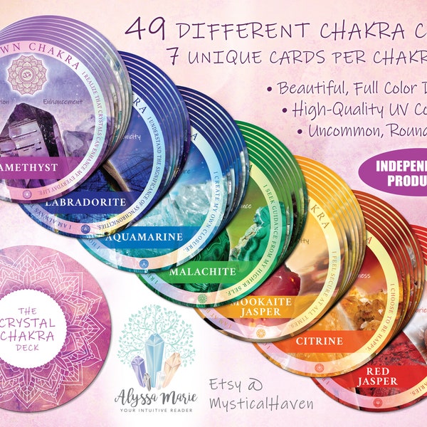 The Crystal Chakra Independent Indie Round Circular Oracle Cards Deck