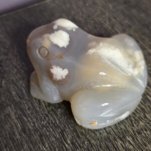 Flower Agate Frog - Crystal Frog - Frog Crystal - Frog Crystals - Flower Agate - Crystal Frog Figurine - Crystal Frog Figurines image 4